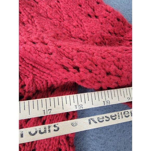 Old Navy Sweater Womens Large Red Toggle Shawl Collar Open Knit Wool Blend mall - Picture 8 of 10